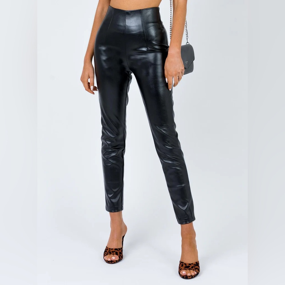 Princess Polly | NWT Lyra Black Skinny Faux Leather Pants